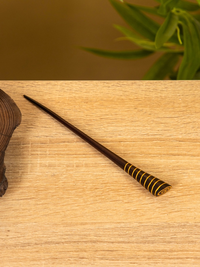 Шпилька для волос «Спираль», 17 см, дерево албезия