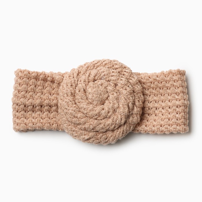 Повязка на голову для девочки «Крошка Я. Бантик», размер 46-48, бежевая