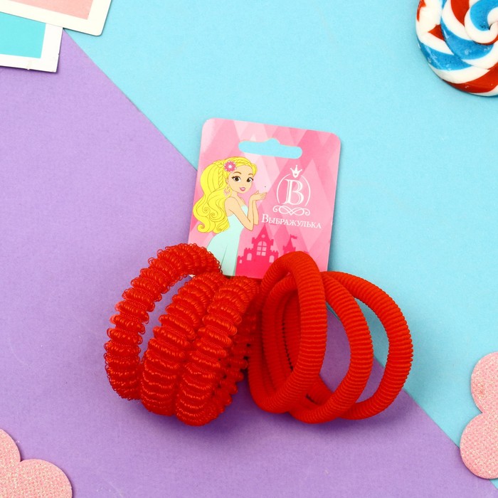 Резинки для волос «Махрушка», набор 6 шт., объём классика, 4 см, МИКС