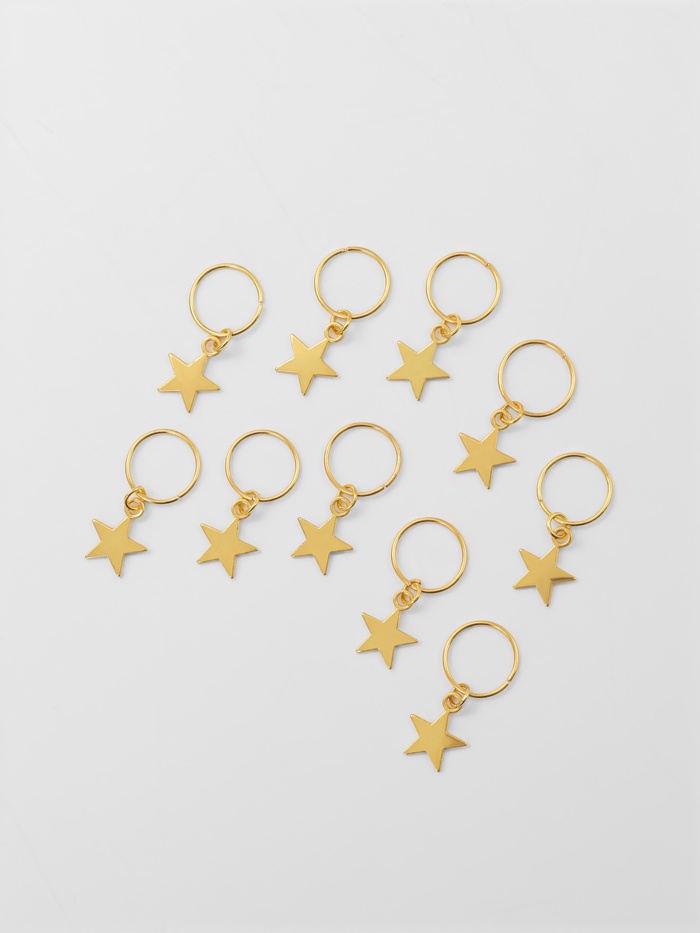 Пирсинг для волос «Звезда», 2.8×1.3 см, 10 шт., цвет золотистый
