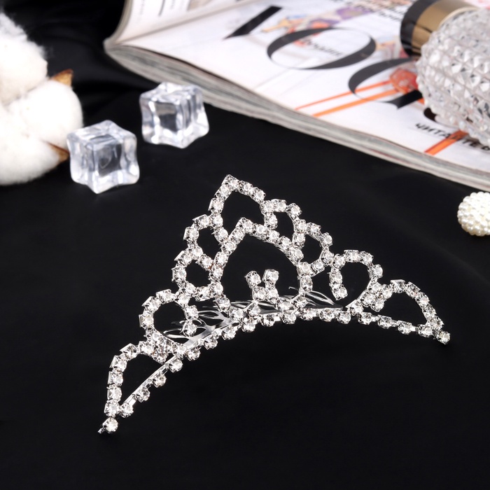 Диадема для волос «Медея», обаяние, 10×4 см, серебро