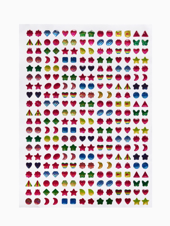 Серьги пластик «Наклейки» ассорти, цвет МИКС