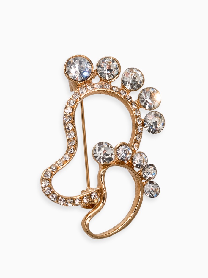 Брошь «Ножки», цвет белый в золоте