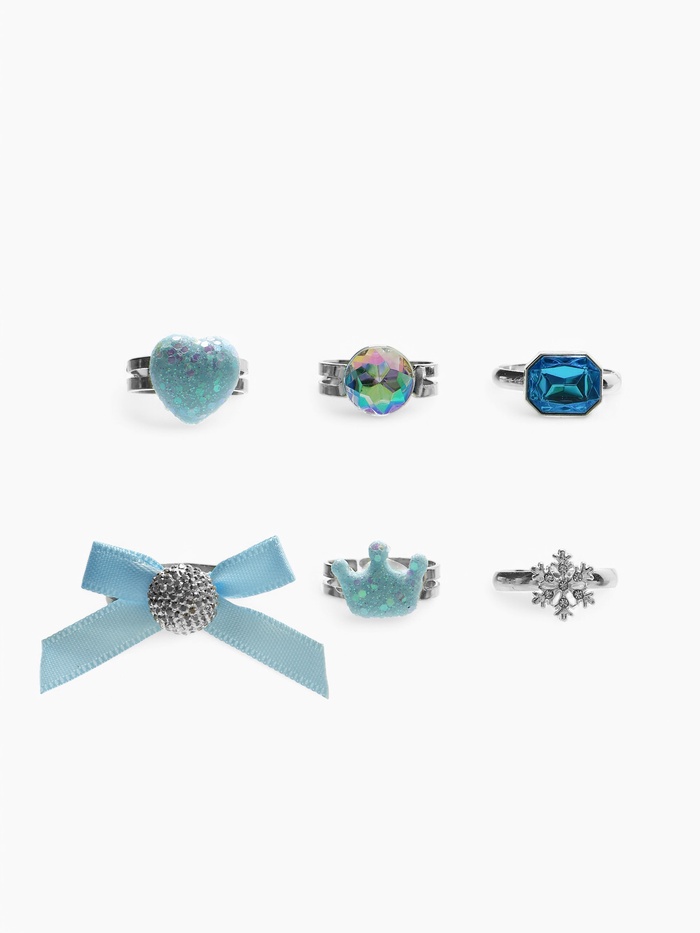 Набор детских колец Выбражулька «Балерина», 6 шт. голубой