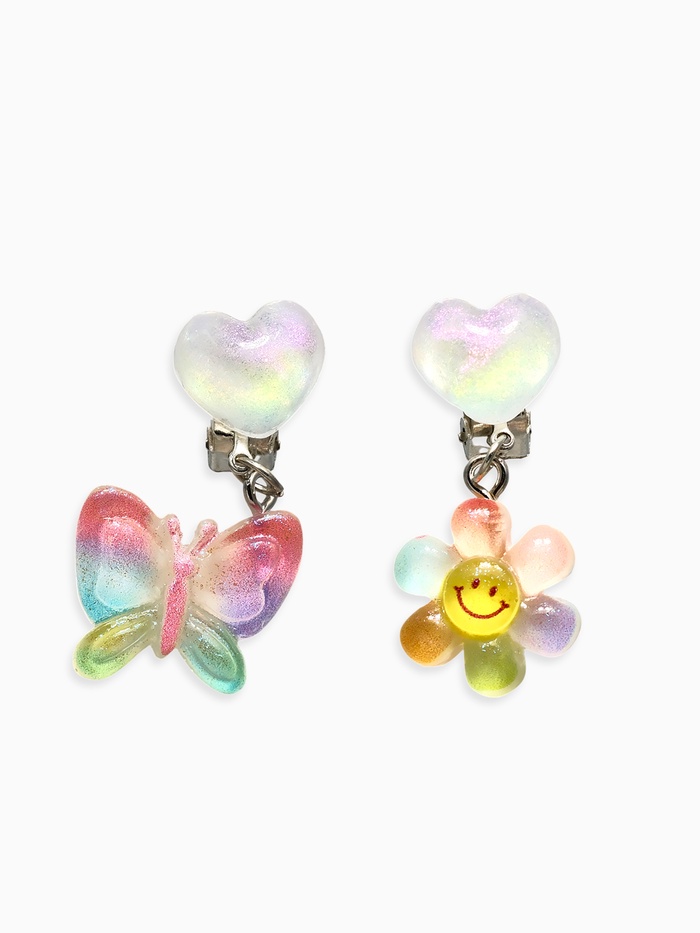 Серьги-клипсы детские «Выбражулька. Бабочка и Цветочек», цветные