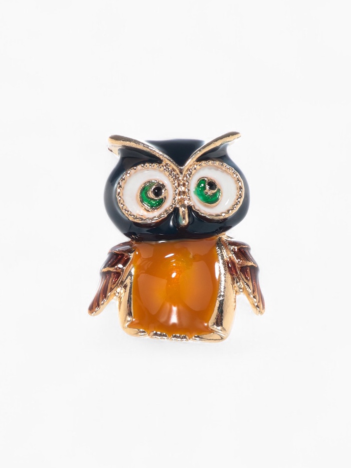 Брошь «Сова» мультяшная, цветная в золоте