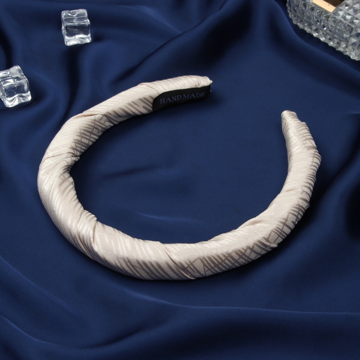 Ободок для волос «Бетти», 1.5 см, бежевый