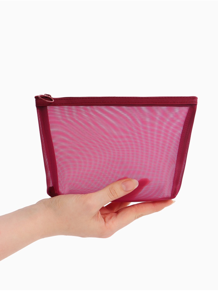 Косметичка Classic, сетка, на молнии, бордовая