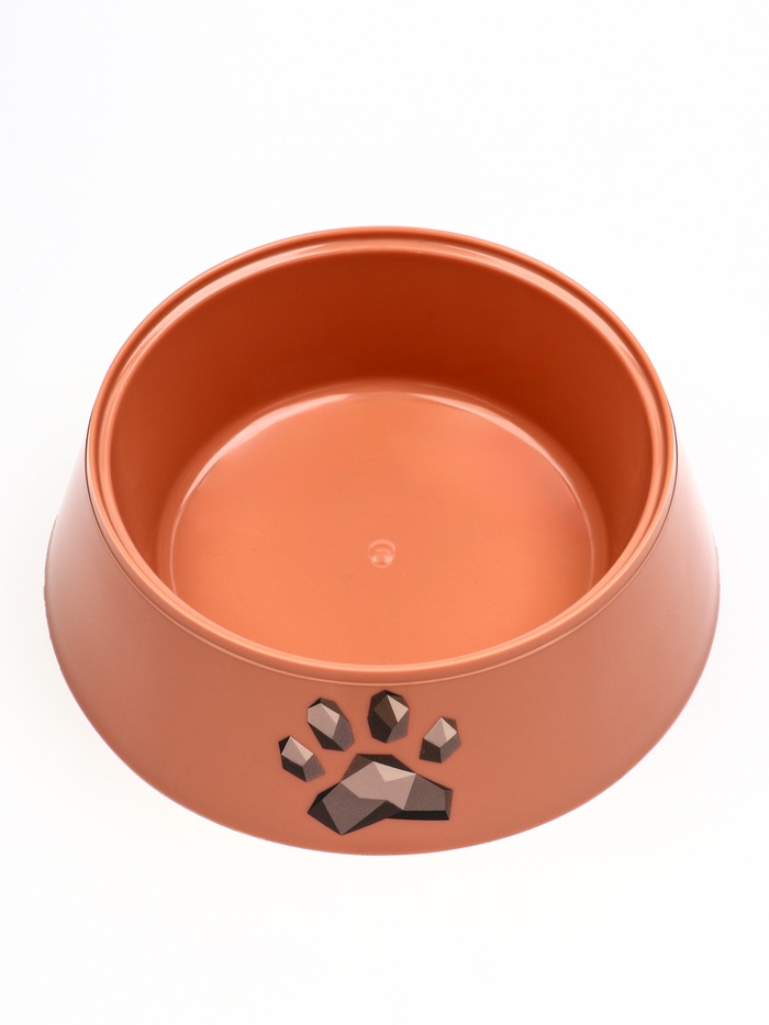 Миска Мур-мяу для кошек 0.3 л, 14.5×14.5×4 см, кирпичная