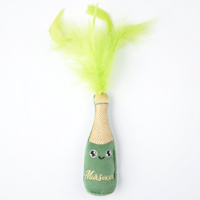 Игрушка для кошек Mr.Kranch «Шампанское», 8×2 см, с кошачьей мятой, зелёная