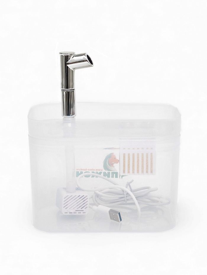 Фонтан для кошек и собак «Пижон», 1.5 л, 16.5×13×12 см, евророзетка, прозрачный