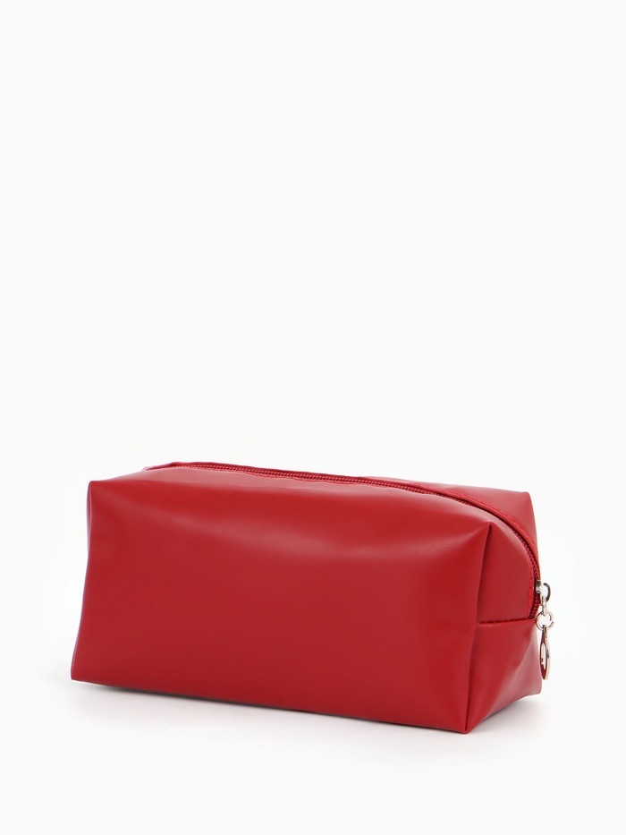 Косметичка женская ONE COLOR, на молнии, экокожа, бордовая