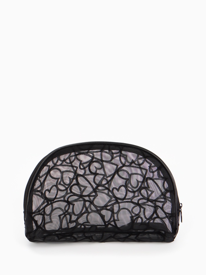 Косметичка полукруглая Black beauty, на молнии, чёрная