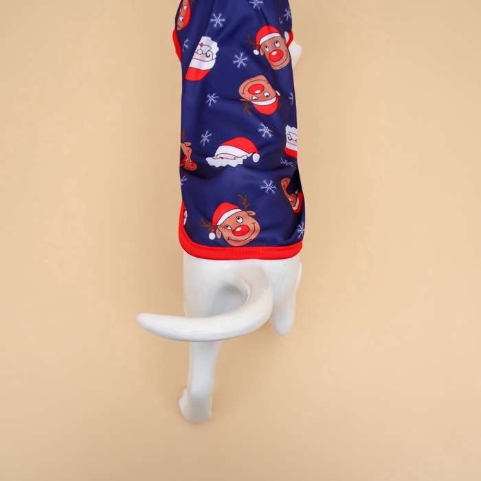 Майка для животных «Новогодняя ночь», размер XL (ДС 40, ОШ 40, ОГ 50 см), синяя