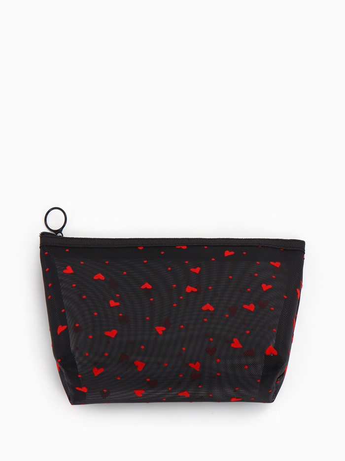 Косметичка женская Little love, с рисунком, на молнии, чёрная
