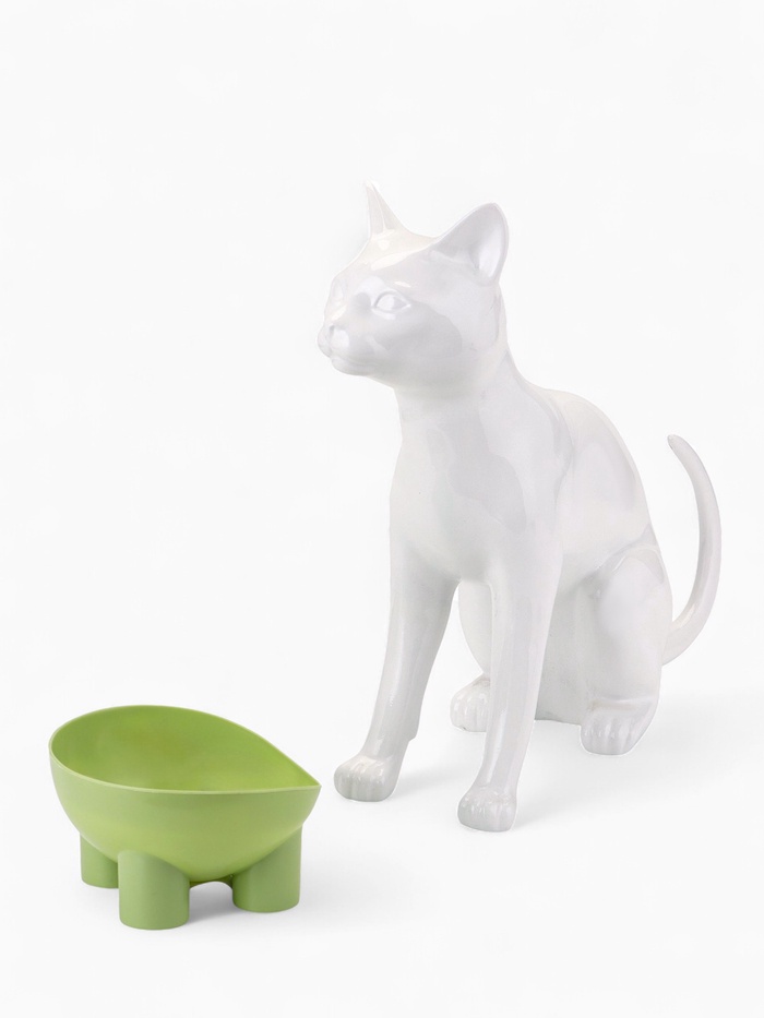 Миска высокая для животных, 400 мл, зелёная