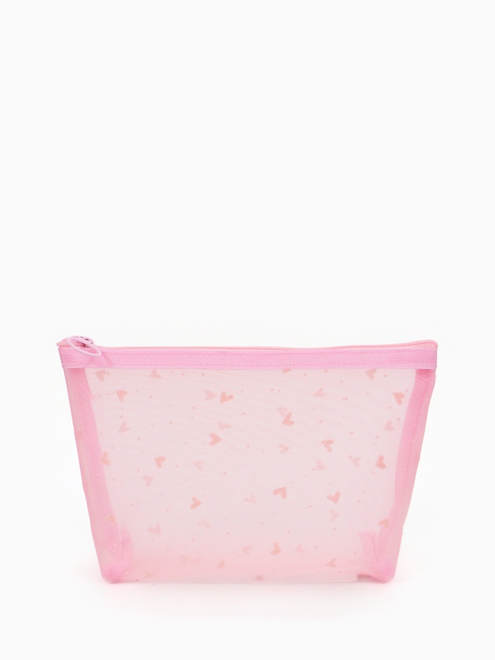 Косметичка женская Little love, с рисунком, на молнии, розовая