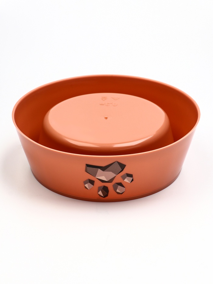 Миска Мур-мяу для кошек 0.3 л, 14.5×14.5×4 см, кирпичная