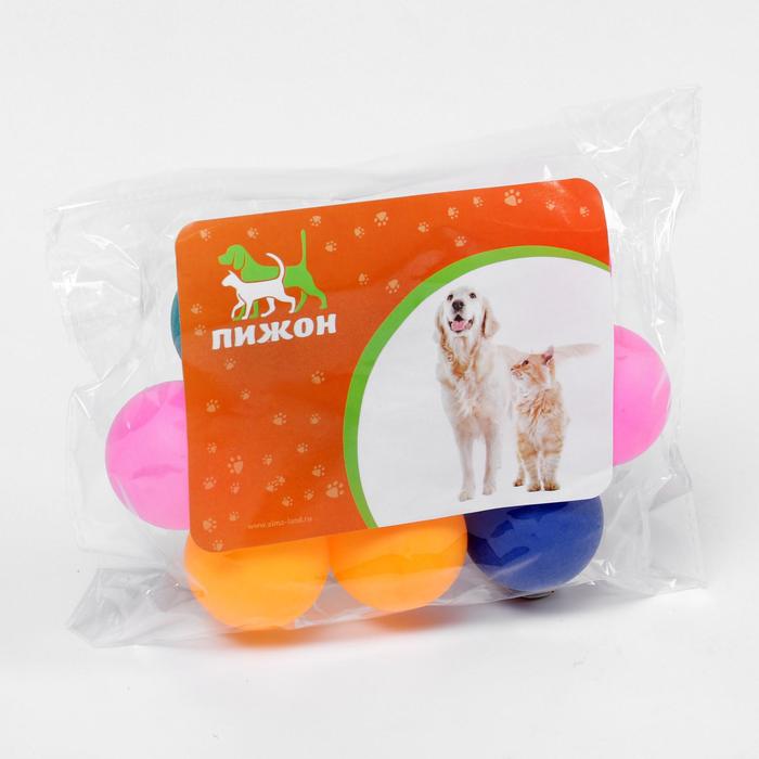Шарики для кошек, 4 см (подходят для игровых комплексов), фасовка 10 шт., микс цветов