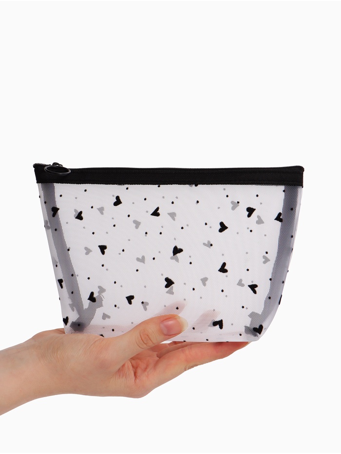 Косметичка женская Little love, с рисунком, на молнии, белая