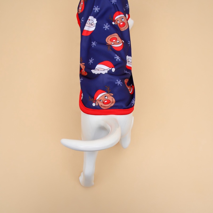 Майка для животных «Новогодняя ночь», размер L (ДС 35, ОШ 35, ОГ 45 см), синяя