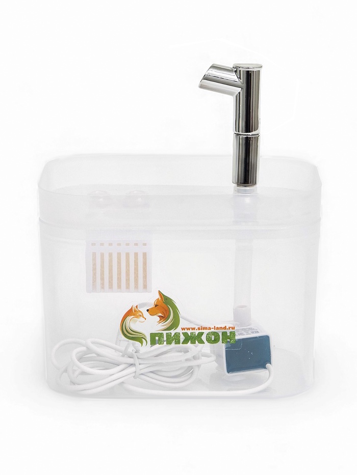 Фонтан для кошек и собак «Пижон», 1.5 л, 16.5×13×12 см, евророзетка, прозрачный
