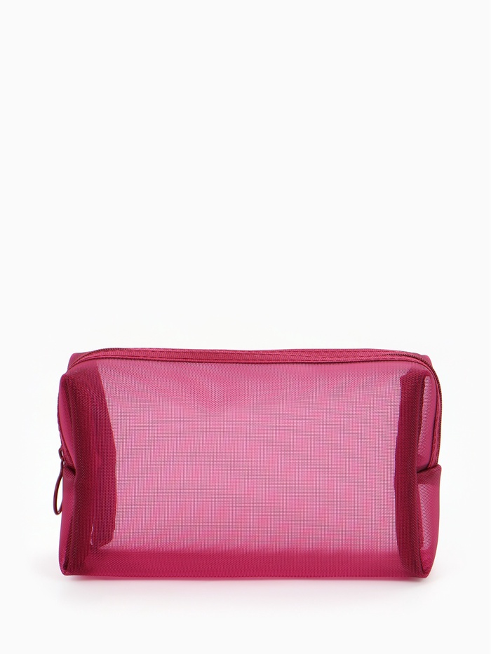 Косметичка женская Classic, полупрозрачная, на молнии, бордовая