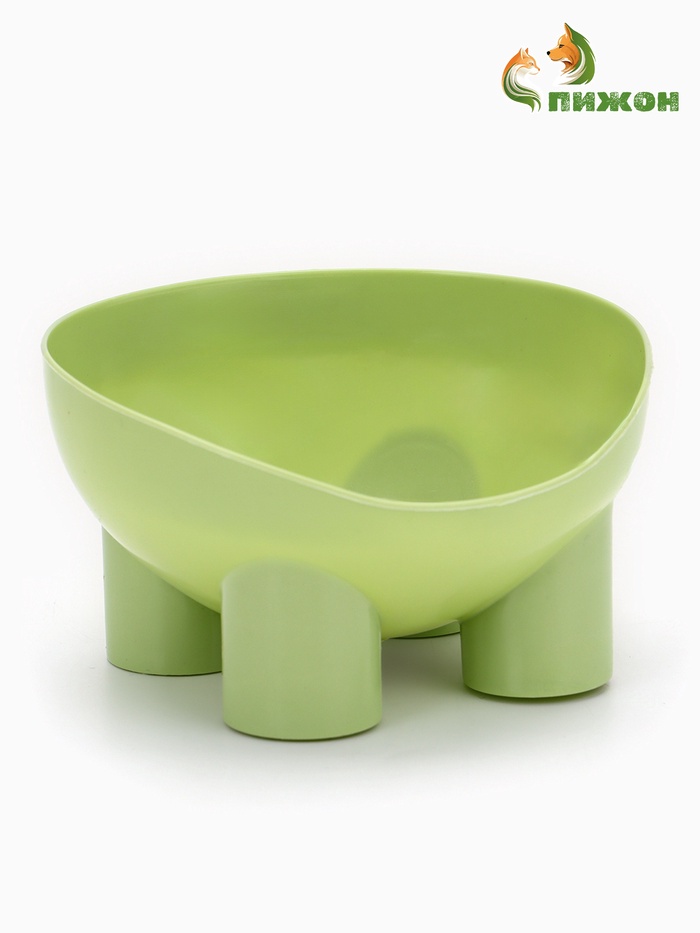 Миска высокая для животных, 400 мл, зелёная