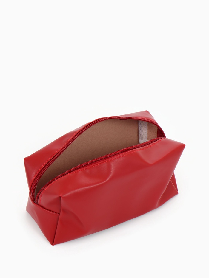 Косметичка женская ONE COLOR, на молнии, экокожа, бордовая
