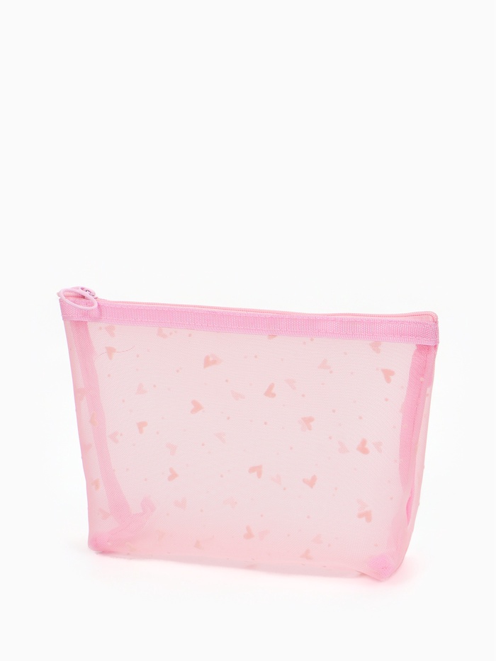 Косметичка женская Little love, с рисунком, на молнии, розовая