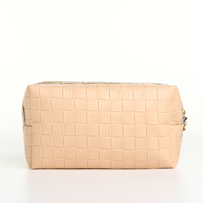 Косметичка дорожная на молнии, с ручкой, цвет бежевый