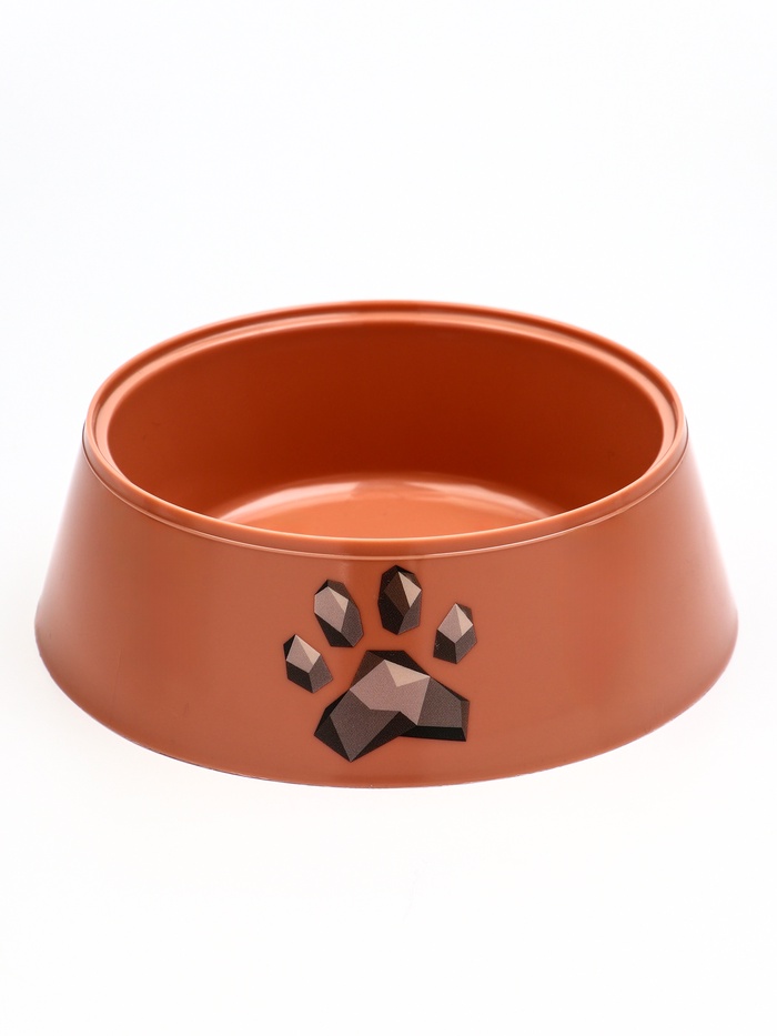 Миска Мур-мяу для кошек 0.3 л, 14.5×14.5×4 см, кирпичная