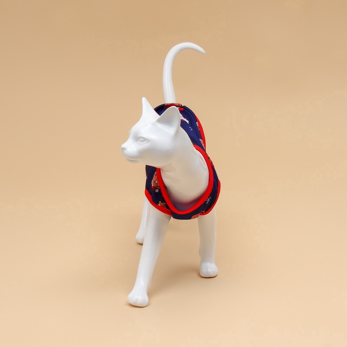 Майка для животных «Новогодняя ночь», размер XL (ДС 40, ОШ 40, ОГ 50 см), синяя