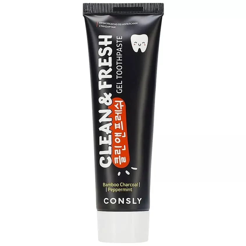 Гелевая зубная паста Clean&Fresh с бамбуковым углем и перечной мятой, 105г, Сonsly