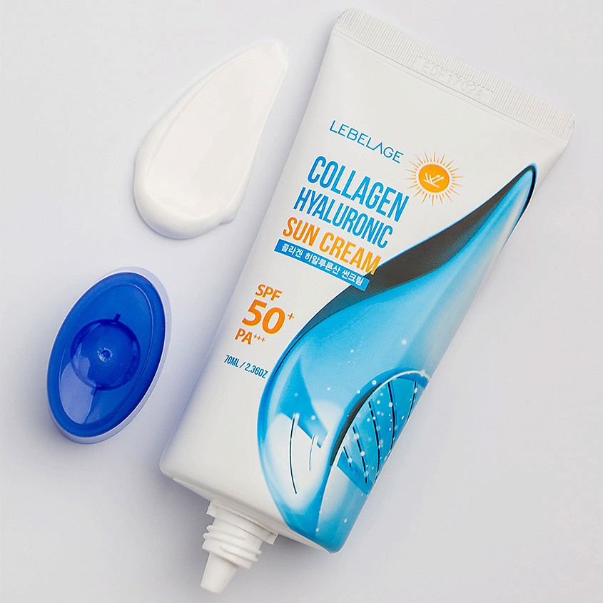 Солнцезащитный крем против морщин с коллагеном и гиалуроновой кислотой, 70мл, LEBELAGE