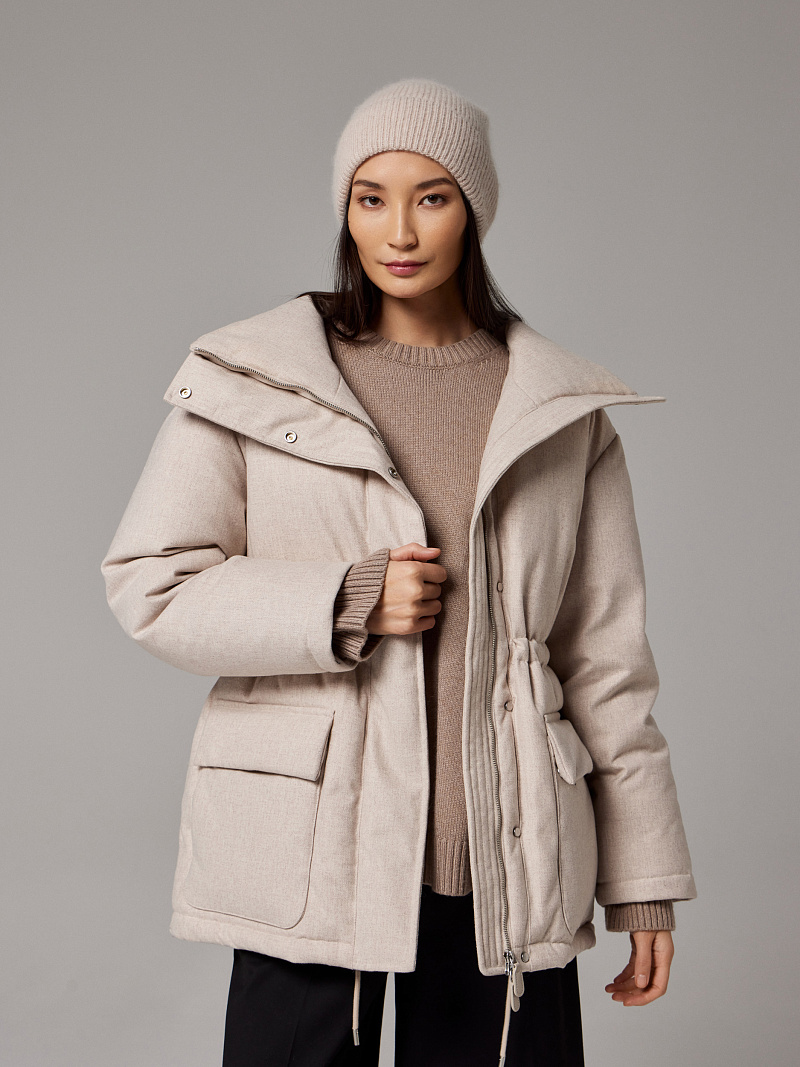 Шапка одинарная с пухом енота PR 25009