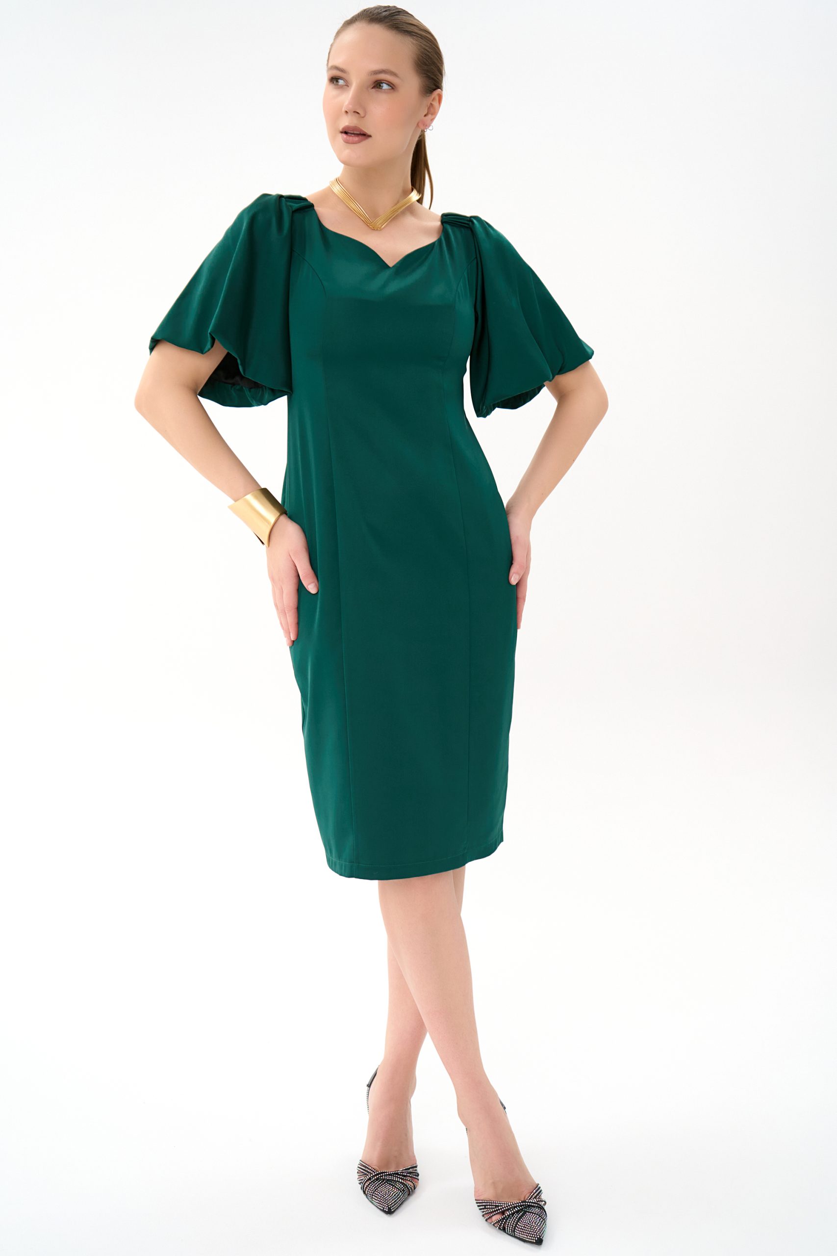 СТ. ЦЕНА 1600 руб//Платье Вирджиния (изумрудный)
