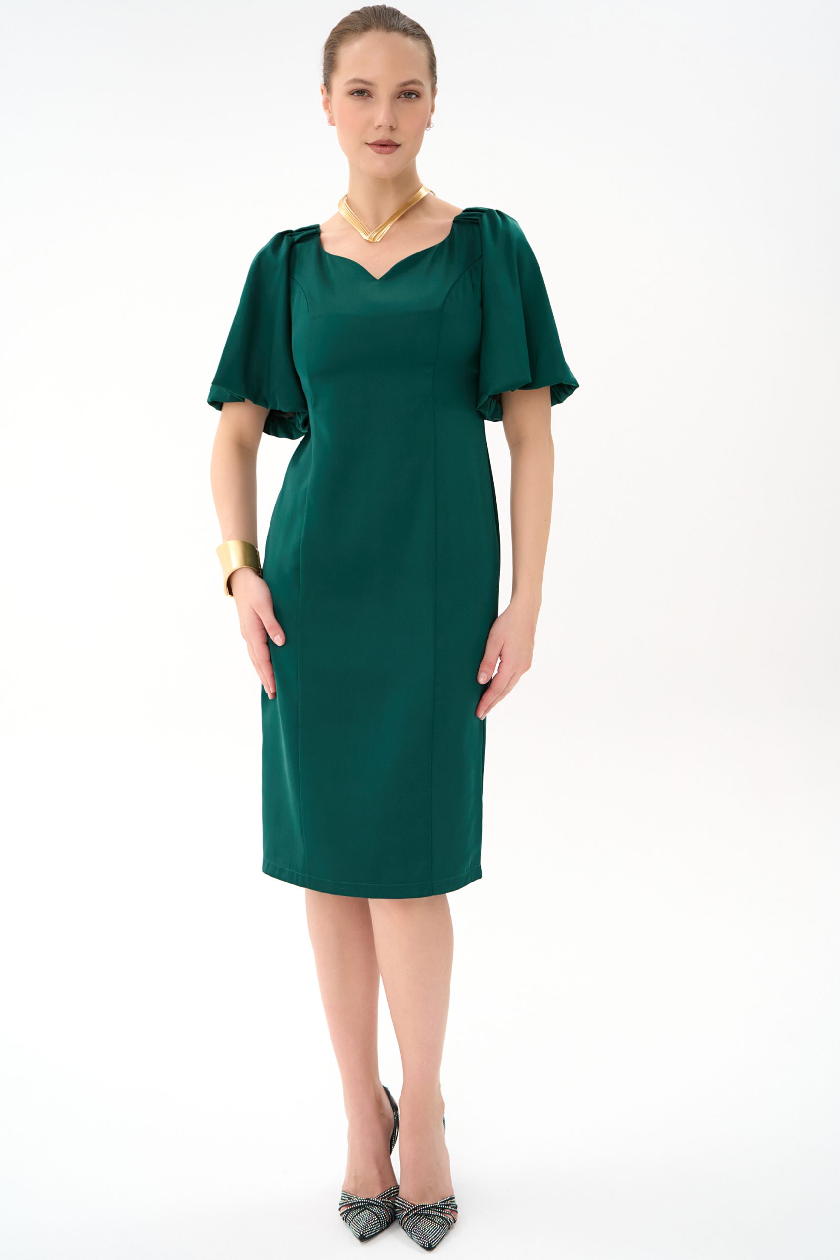 СТ. ЦЕНА 1600 руб//Платье Вирджиния (изумрудный)