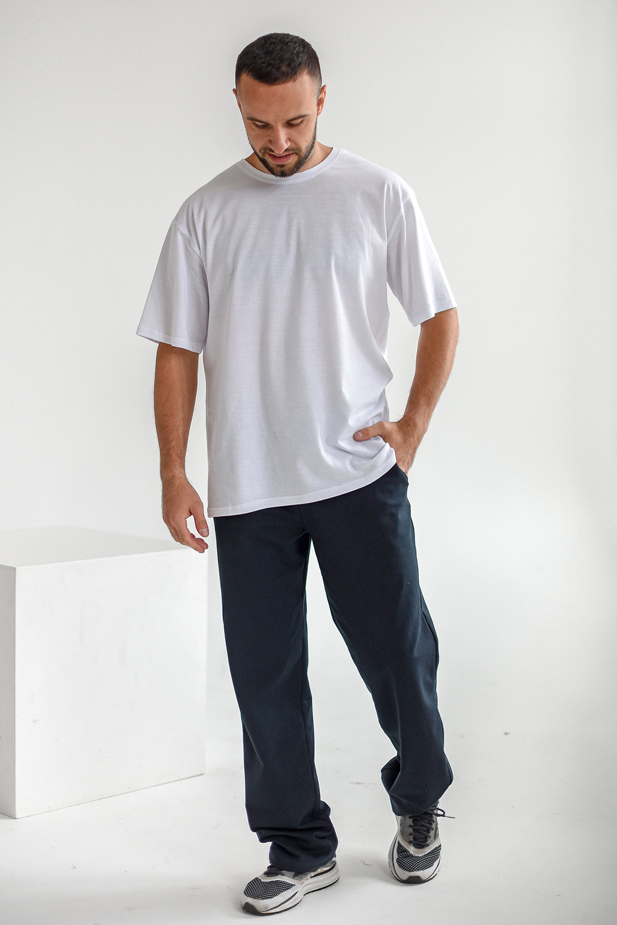 СТ. ЦЕНА 570 руб//Брюки мужские (футер 2х-н с лайкрой)