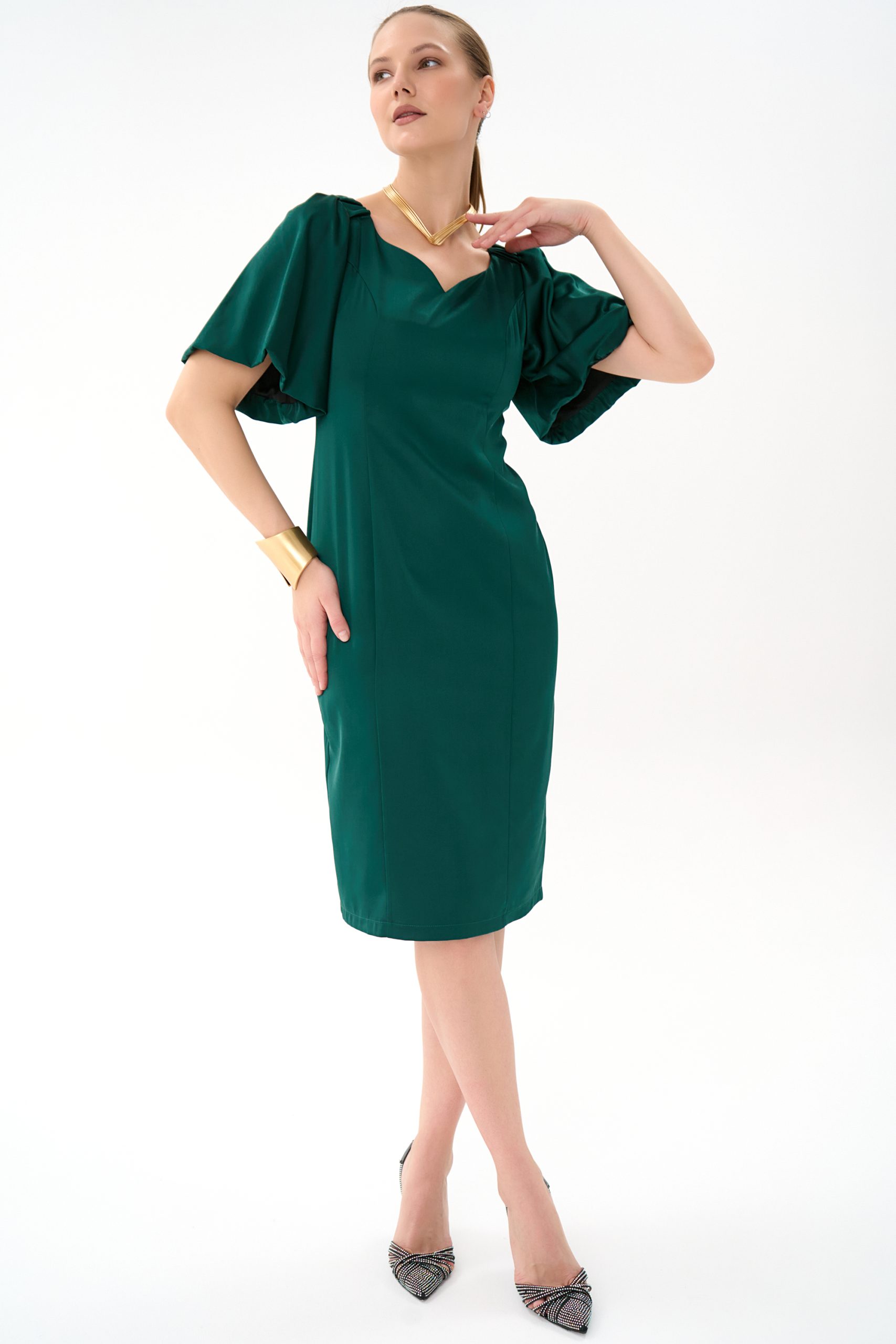 СТ. ЦЕНА 1600 руб//Платье Вирджиния (изумрудный)