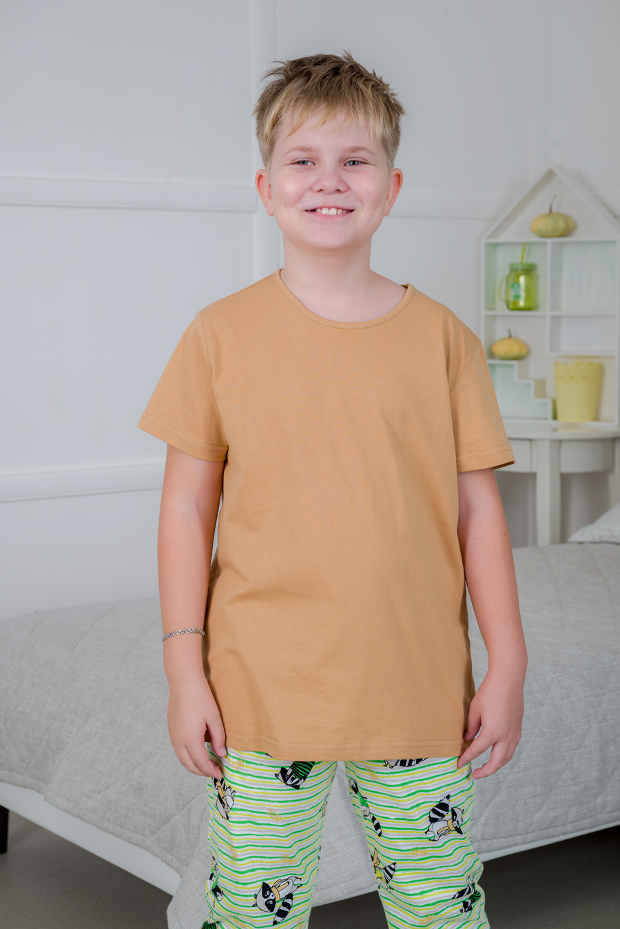 Футболка подростковая из кулирки охра