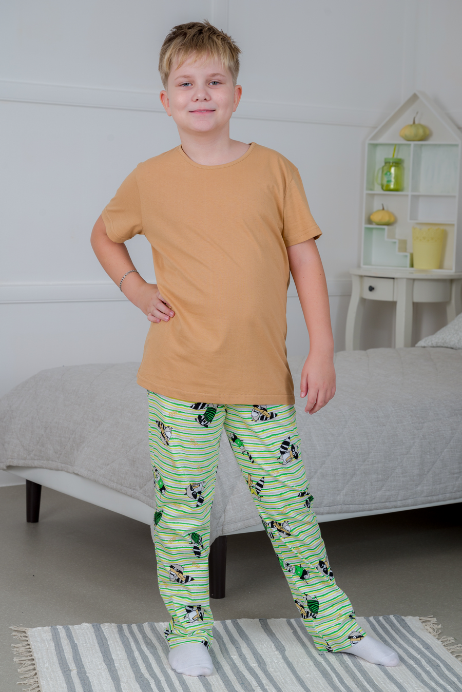 Брюки подростковые из кулирки енот