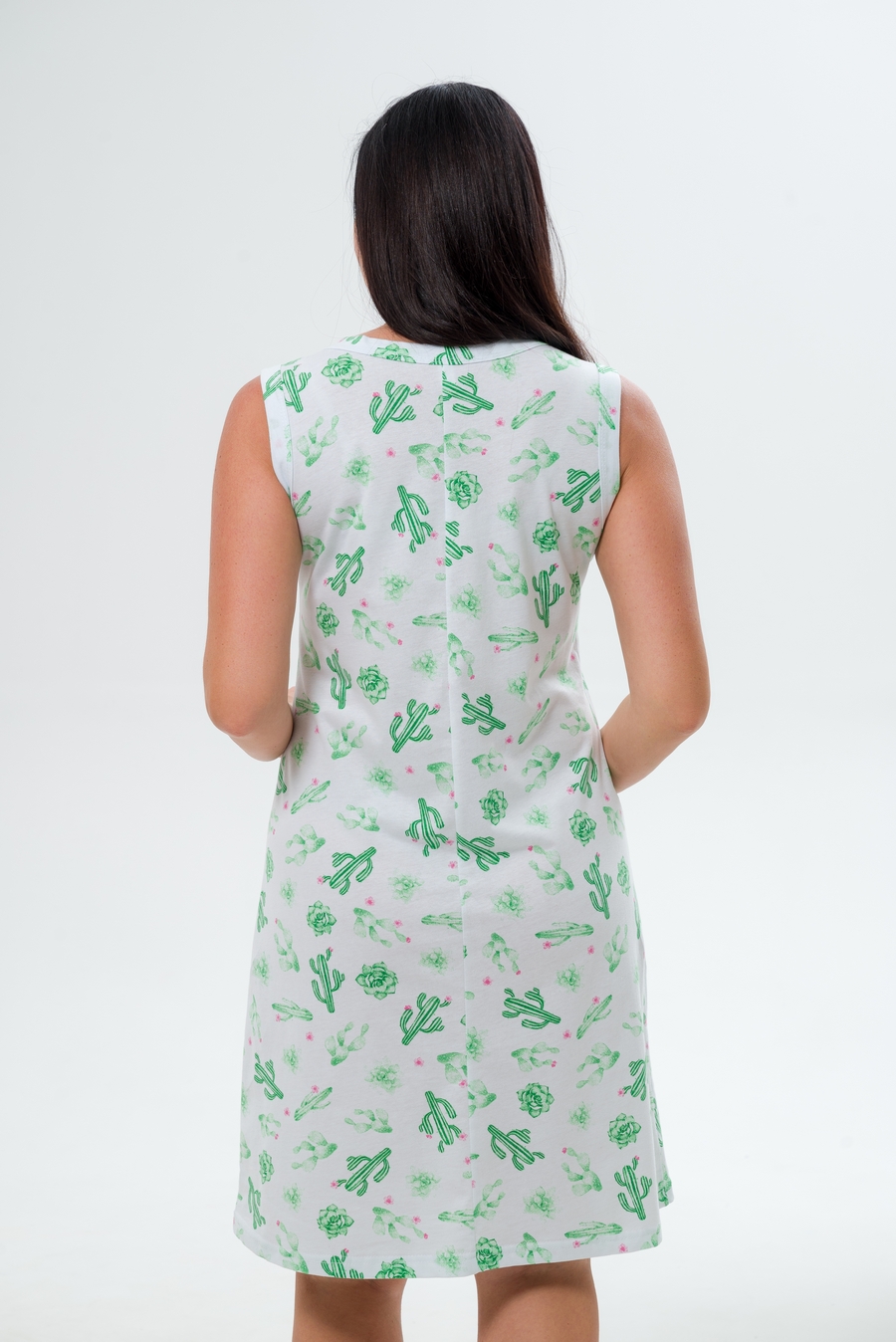 Ночная сорочка женская из кулирки Мария кактус