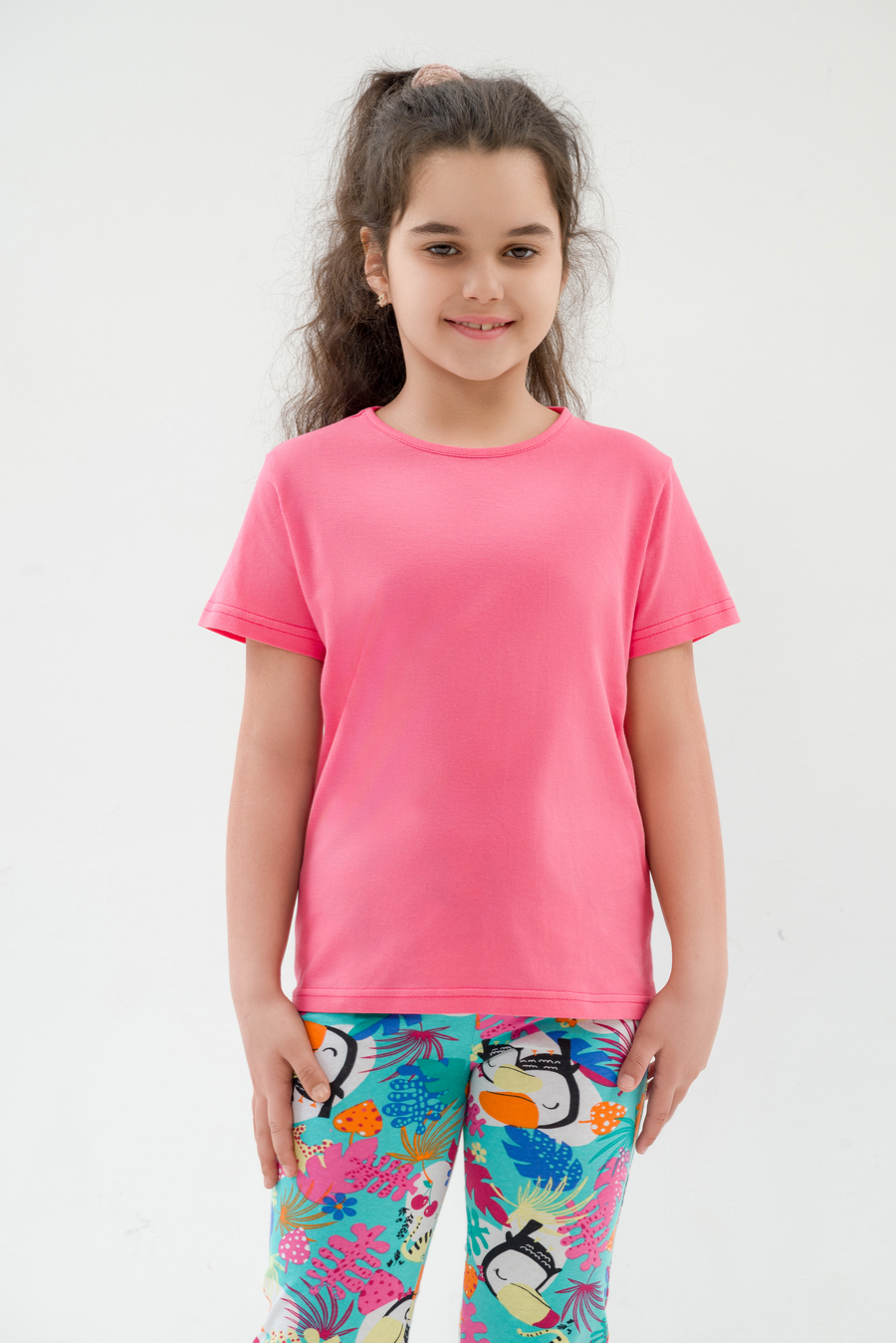 Футболка детская из кулирки розовый