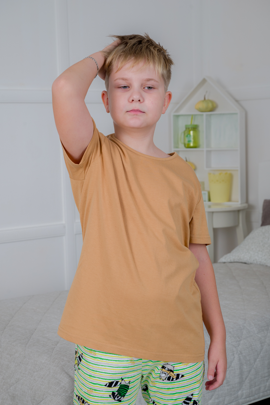 Футболка подростковая из кулирки охра