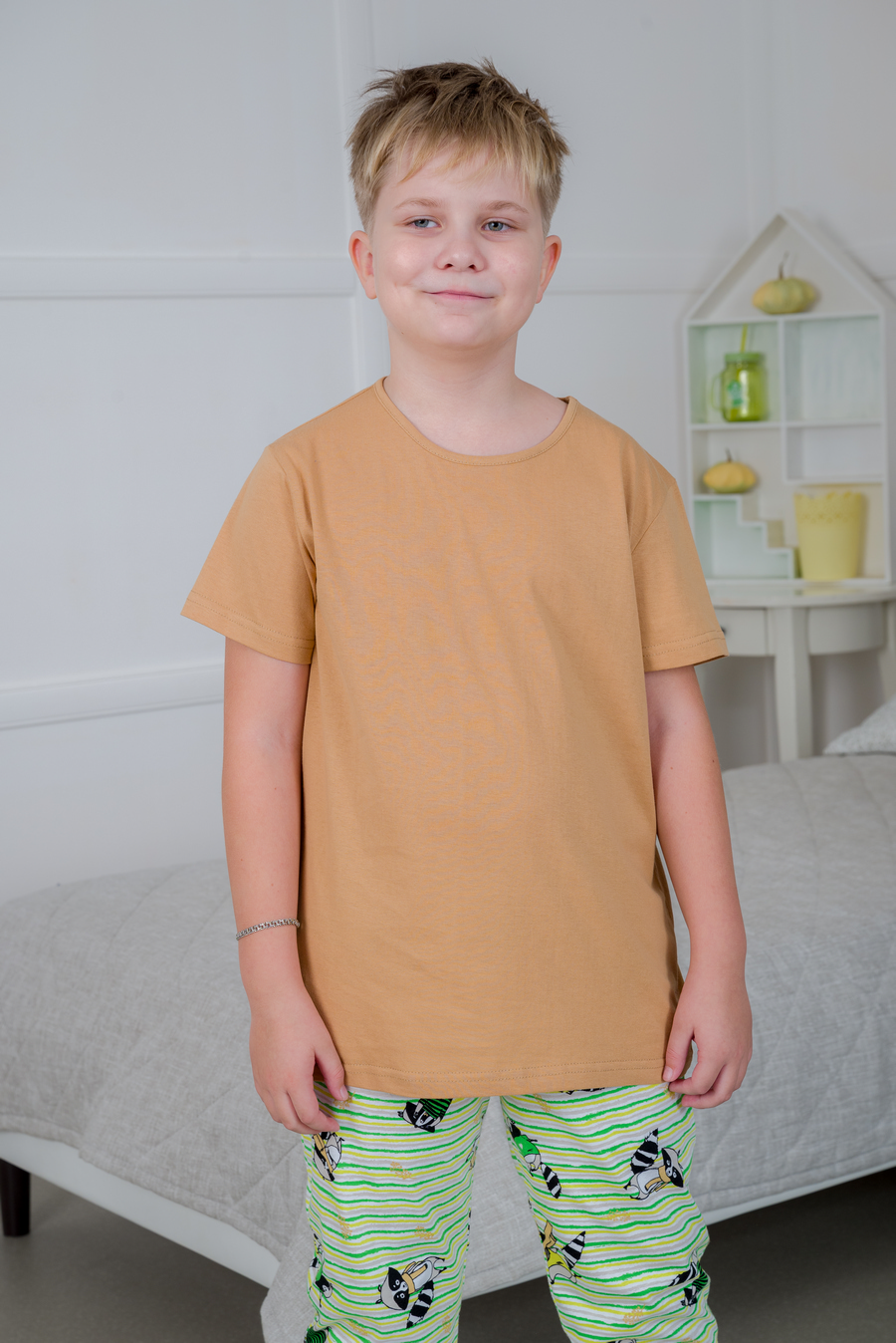 Футболка подростковая из кулирки охра