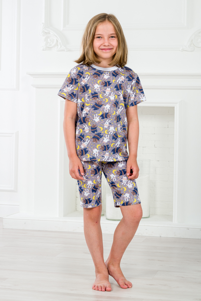 Пижама детская из футболки и бридж из кулирки Мишки