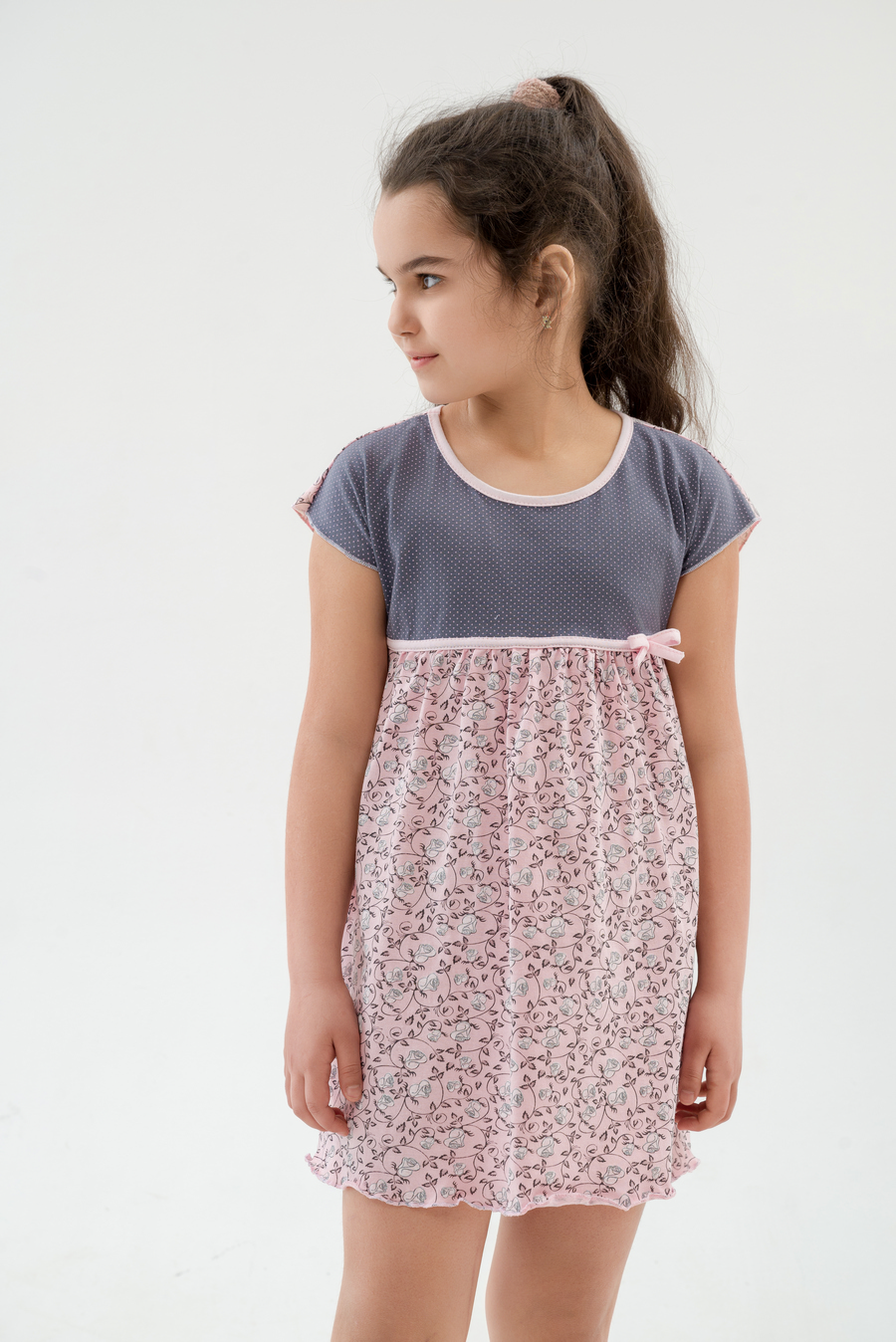 Ночная сорочка детская из кулирки Ярославна розовый