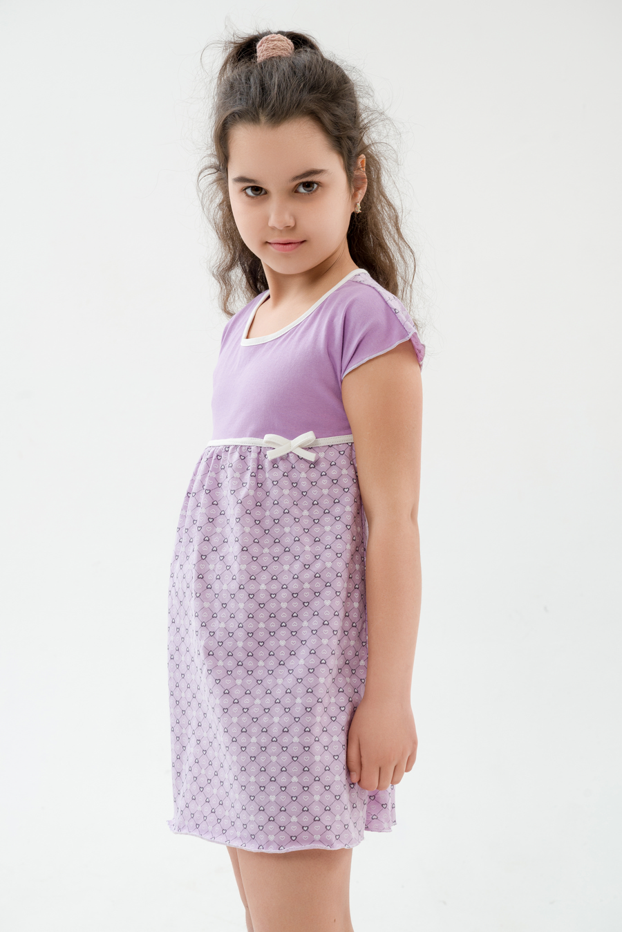 Ночная сорочка детская из кулирки Ярославна фиолетовый