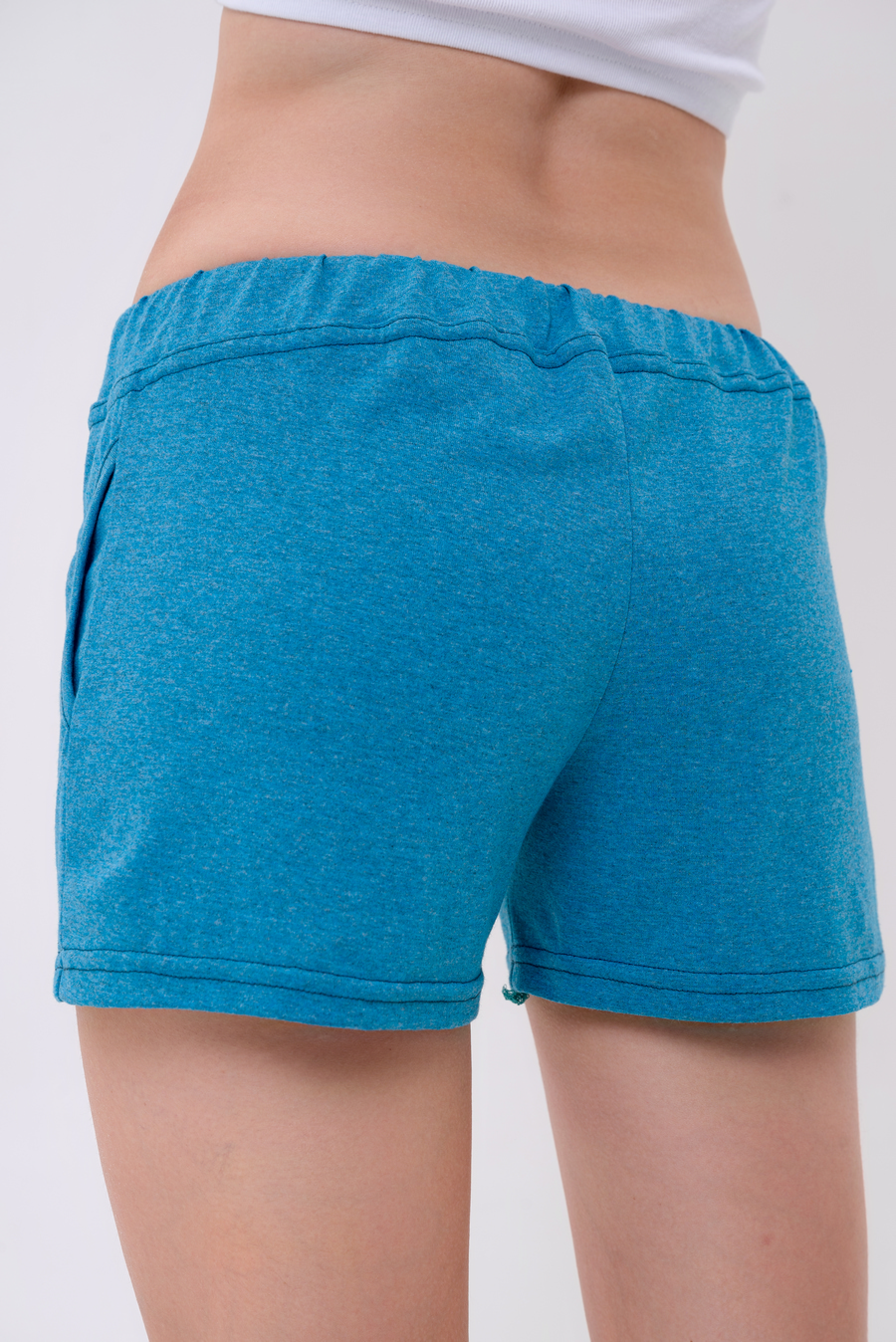 Шорты женские из кулирки Молодежные темно-голубой